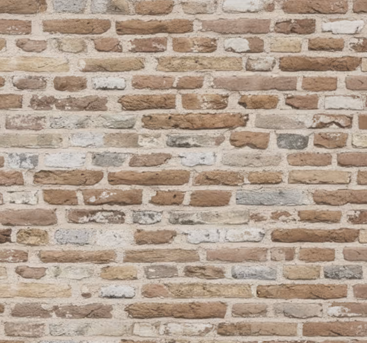 Gyvenamojo kambario tapetas rustikinių atnaujintų plytų - „Tenstickers“