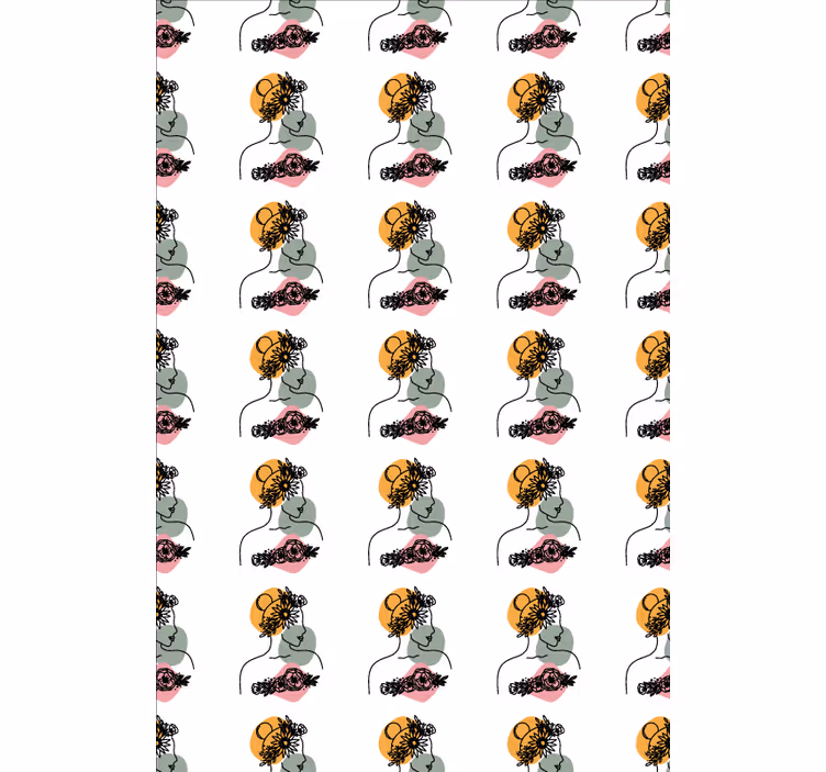 Tapetai geles nuostabios moters gėlių veidas - „Tenstickers“