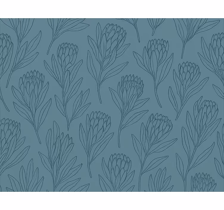 Tapetai geles su išblukusiomis melsvomis gėlėmis - „Tenstickers“