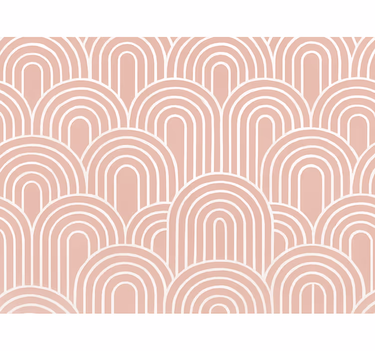 Geometriniai tapetai duskių rožinių retro arkų - „Tenstickers“