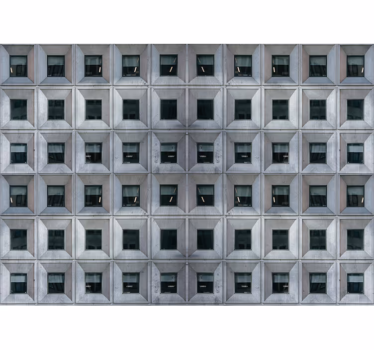 Metalizuotas tapetas brutalistinės architektūros stiliumi - „Tenstickers“