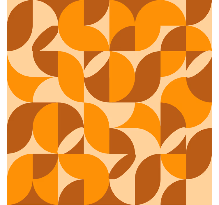 Oranžinės tapetos retro figūromis - „Tenstickers“