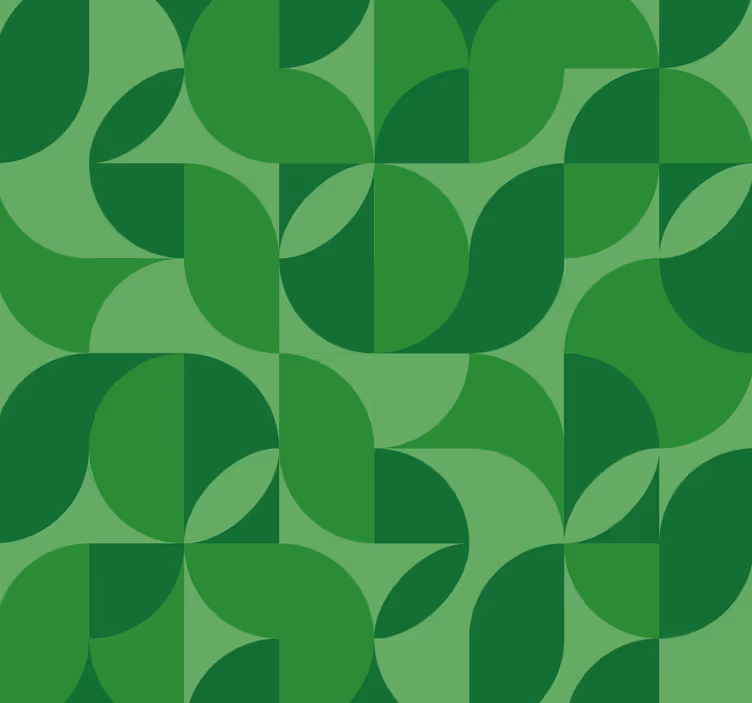 Žali tapetas retro geometrinis - „Tenstickers“