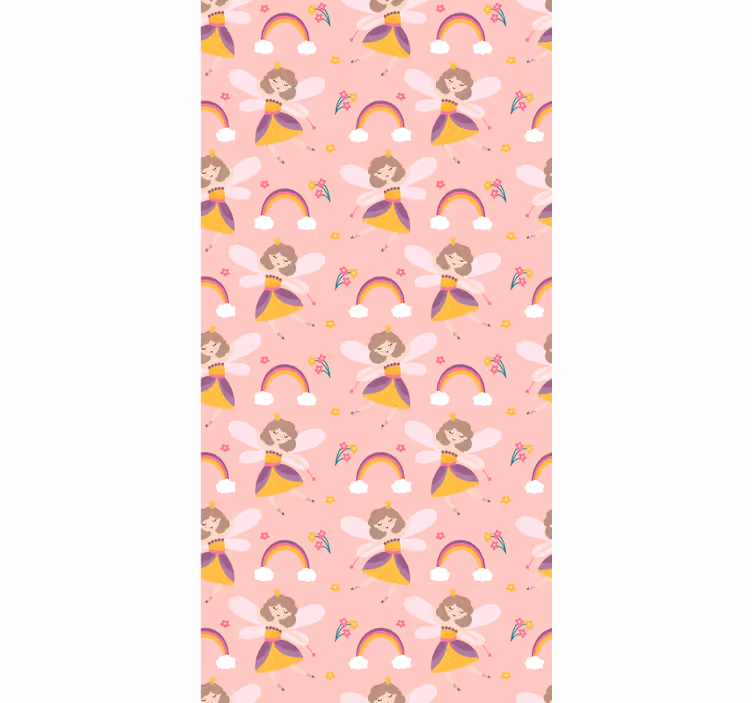 Rožinis spalvos tapetas fėja princesė - „Tenstickers“