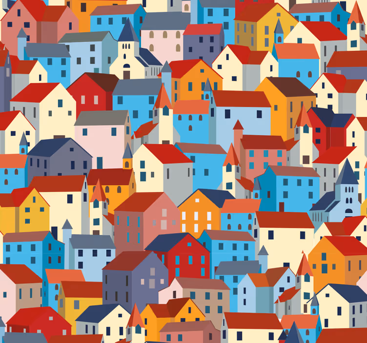 Miesto dangoraižių modernūs tapetai - „Tenstickers“