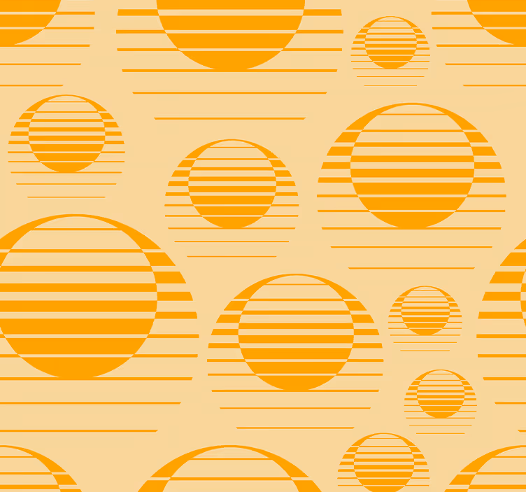 Saulės nušviestas geltonas raštas vintage tapetas - „Tenstickers“