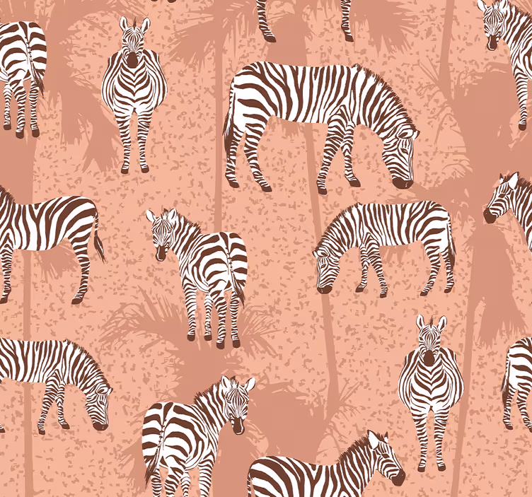 Zebras ir delnai rudi gyvūnų tapetai - „Tenstickers“