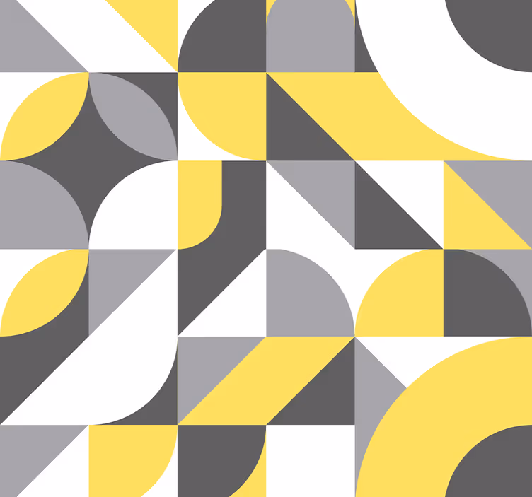 Geometriniai pilki ir geltoni abstraktūs tapetai - „Tenstickers“