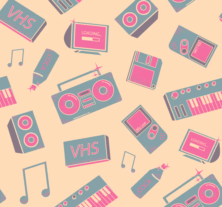 Retro muzikos modelis vintage tapetas - „Tenstickers“