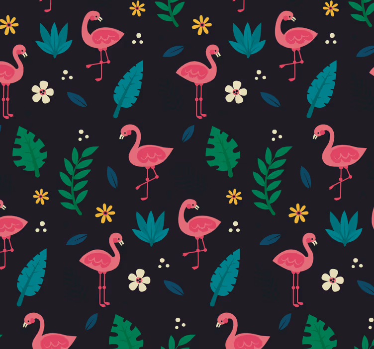 Flamingo raštas gyvūnų tapetai - „Tenstickers“