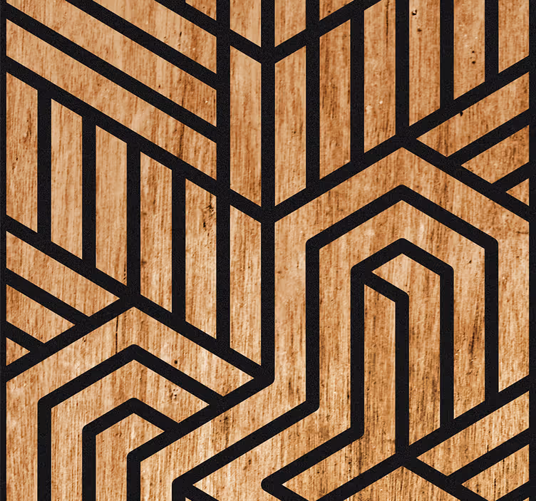 Tekstūruotos tapetai medinės geometrijos - „Tenstickers“