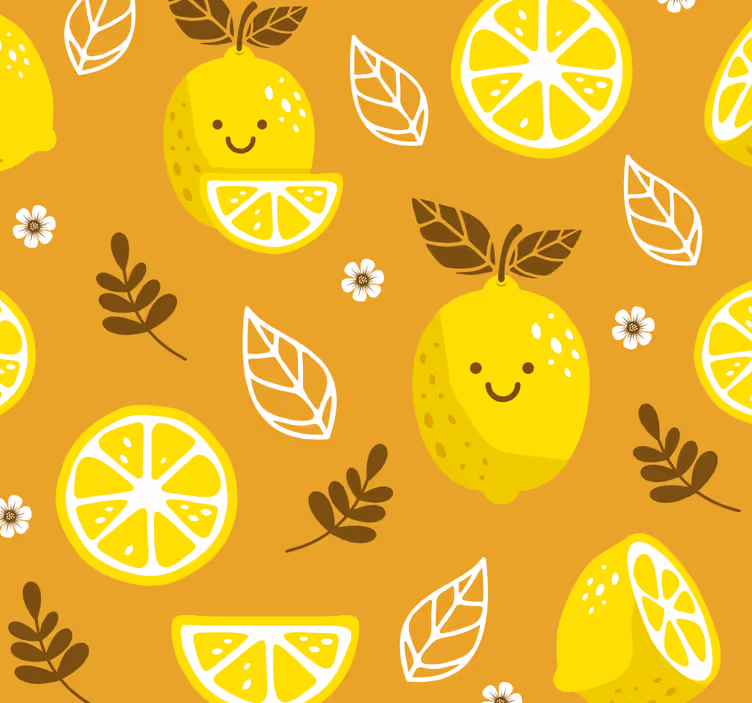 šypsosi citrinos citrusiniai tapetai - „Tenstickers“
