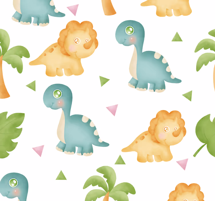 Skirtingų dinozaurų ir krūmų vaikų tapetai - „Tenstickers“