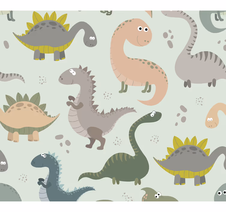 Besišypsančių dinozaurų vaikų tapetai - „Tenstickers“
