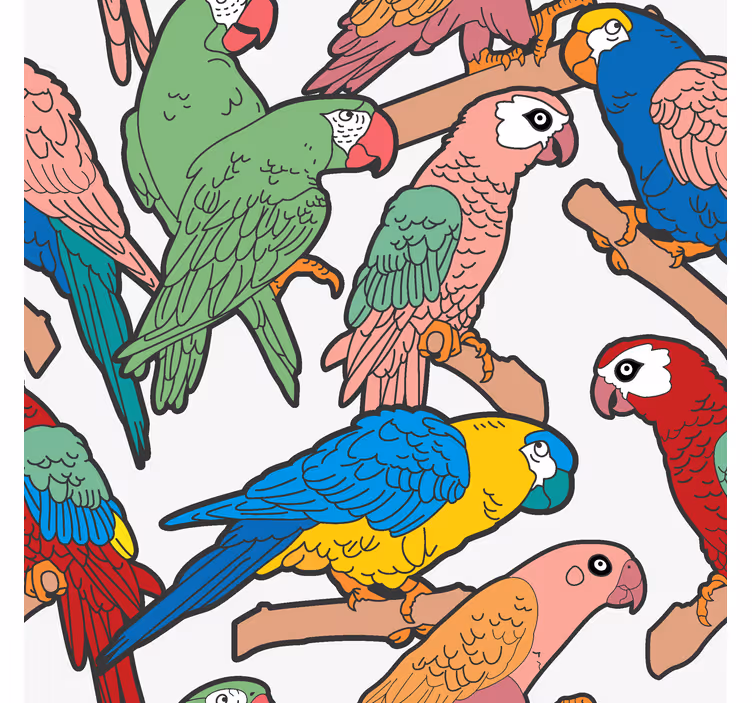 Papūgos ansamblis papūgos tapetas - „Tenstickers“