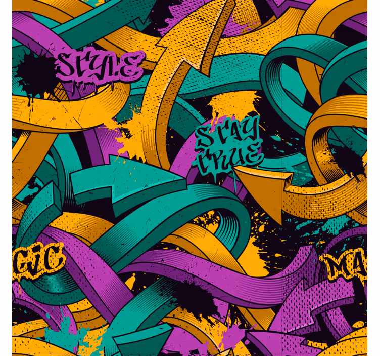 Tikroviškos grafiti rodyklės meno tapetai - „Tenstickers“