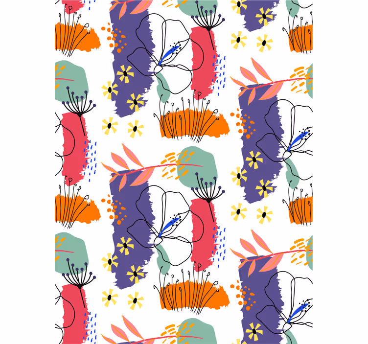 Botaninis eskizo modelis tapetai geles - „Tenstickers“