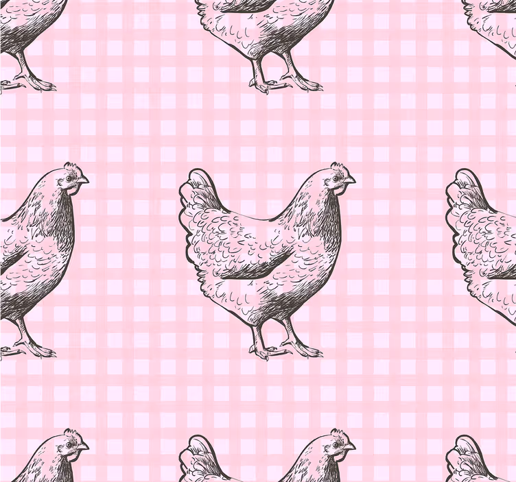 Vištų raštuotas dekoras tapetas virtuvei - „Tenstickers“