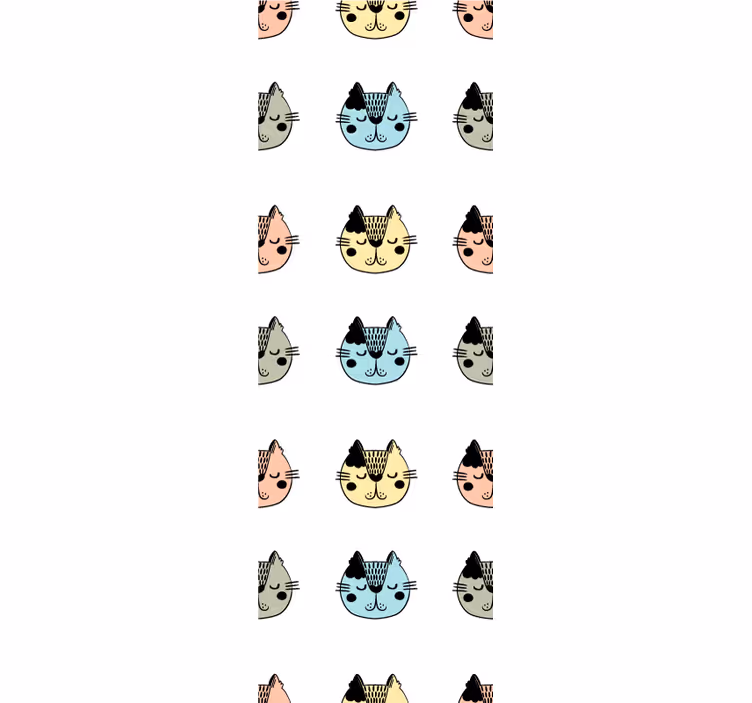 Animacinių kačių veidai katinų tapetas - „Tenstickers“