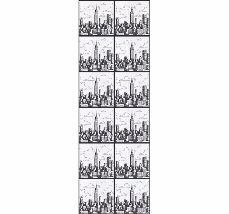 Nyc eskizas koliažas niujorko tapetai - „Tenstickers“