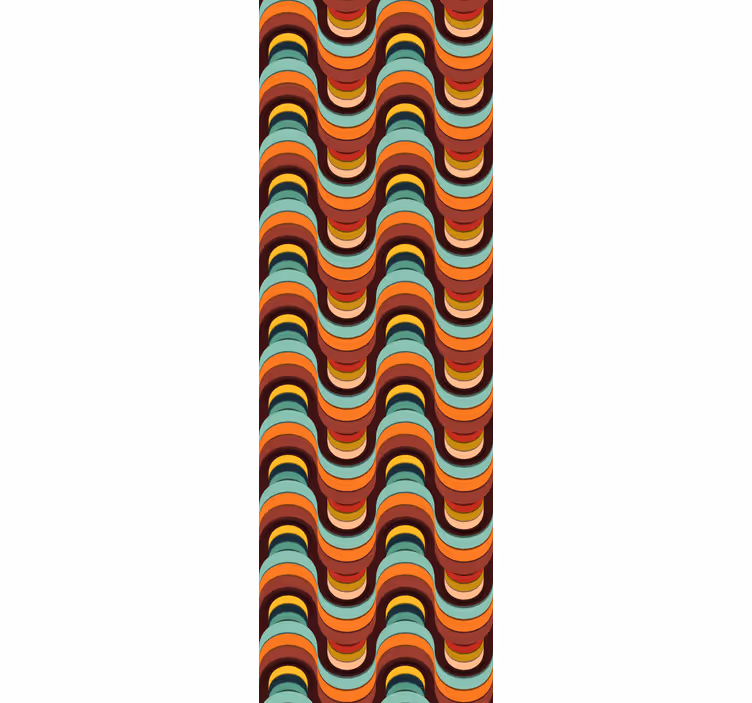 Retro banguotas modelis geometrinis raštų tapetas - „Tenstickers“
