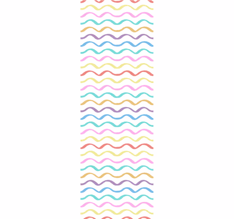 Spalvingos banguotos linijos geometrinis raštų tapetas - „Tenstickers“