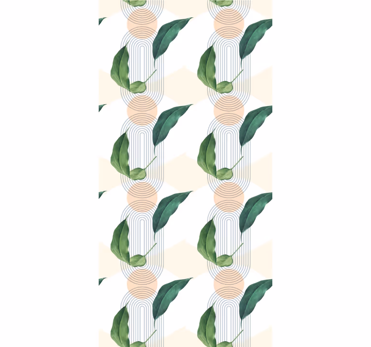 Lapinė geometrinė lapų tapetas - „Tenstickers“
