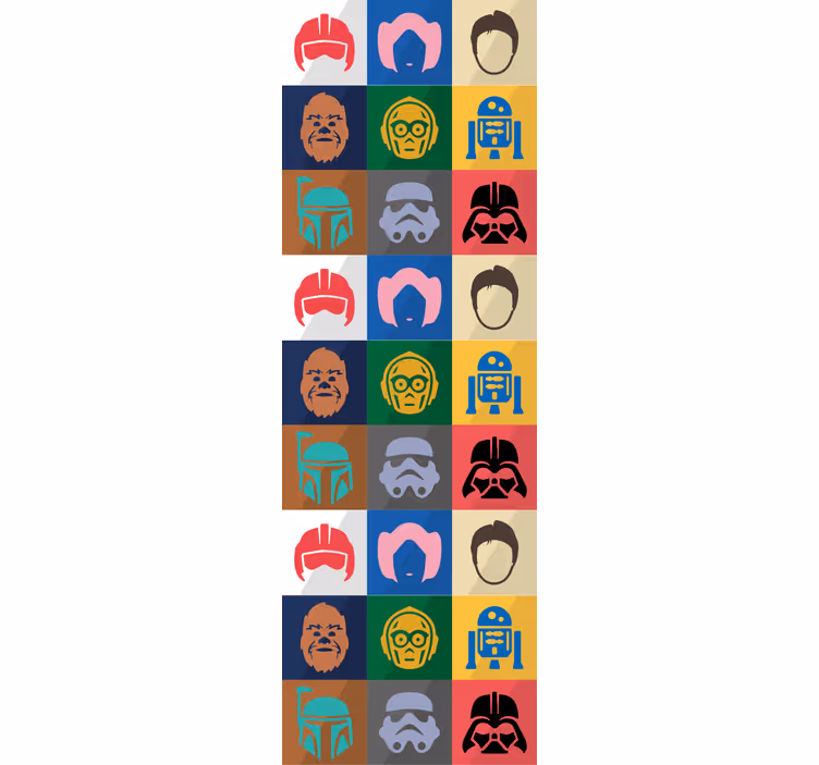 Ikoninis simbolių tinklelis meno tapetas - „Tenstickers“