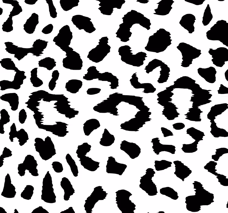 Juodos ir baltos spalvos padų raštas leopardinis tapetas - „Tenstickers“