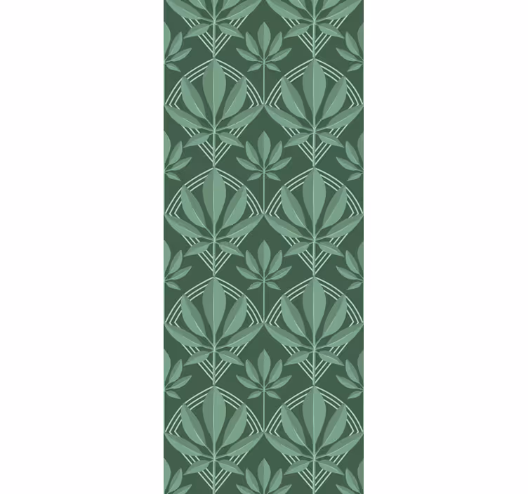 Art deco mažų butelių žalių lapų tapetai - „Tenstickers“