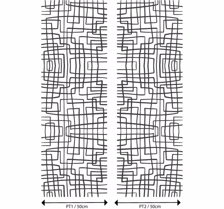 Abstraktus linijos modelis valgomojo tapetas - „Tenstickers“