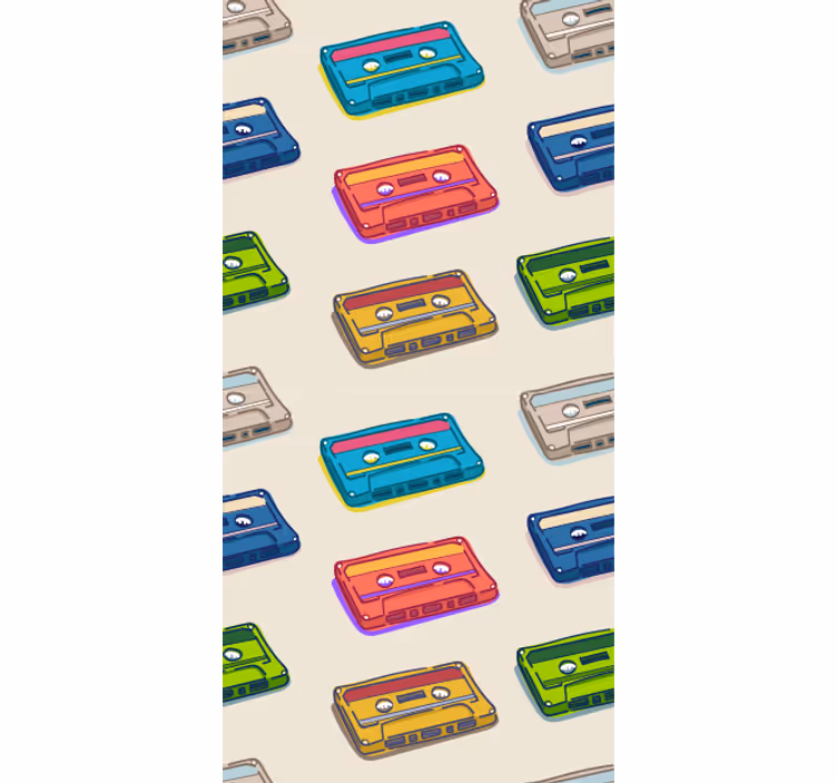 Retro kasetinės juostos meno tapetas - „Tenstickers“
