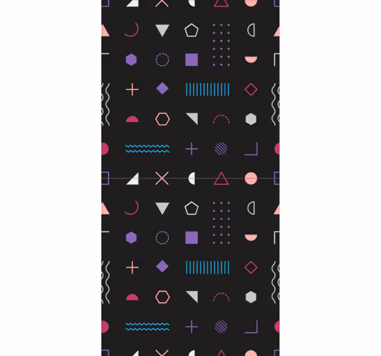 Spalvingos formos geometrinis raštų tapetas - „Tenstickers“
