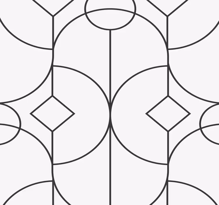Pilkas linijinis meno kūrinys geometrinis raštų tapetas - „Tenstickers“