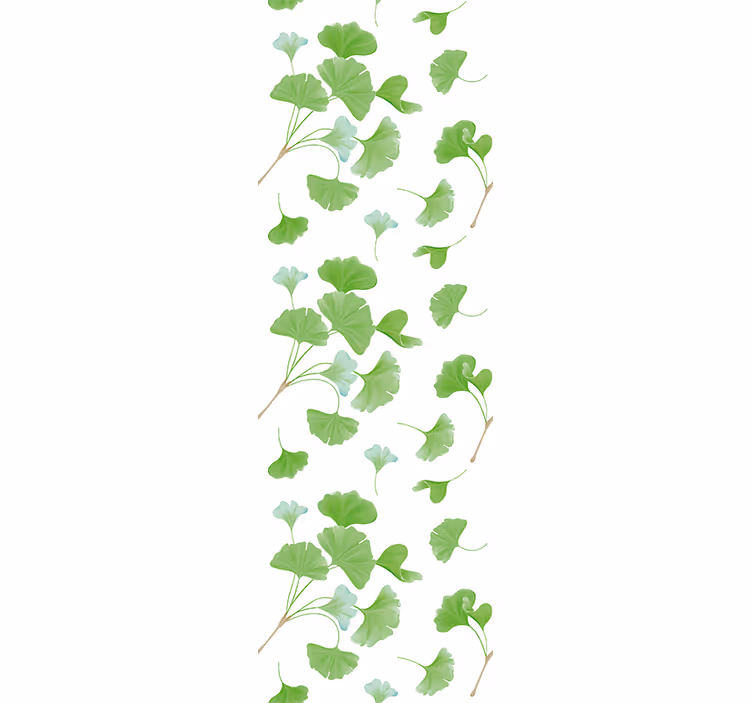 Lapų tapetas su ginkgo biloba raštu - „Tenstickers“