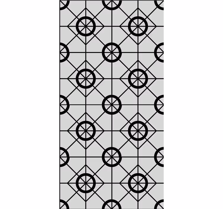 Juodas geometrinis raštas Plytelės tapetas - „Tenstickers“