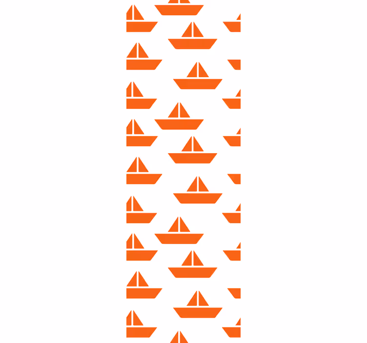 Oranžinės valties rašto vaikiški tapetai - „Tenstickers“