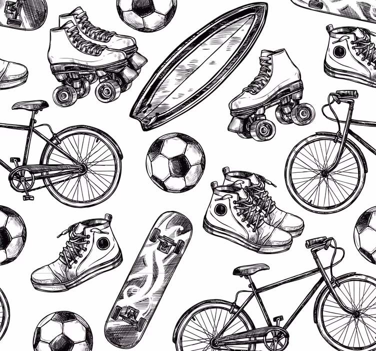 Sportiniai papuošti senoviniai tapetai - „Tenstickers“