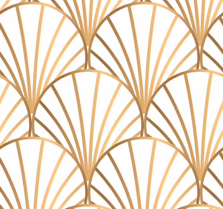 Art deco balta ir auksinė pagrindinio miegamojo tapetas - „Tenstickers“