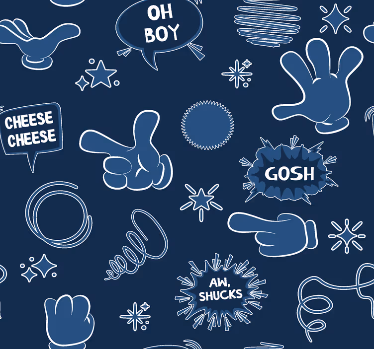 Komiškas stilius nespalvoti tapetas - „Tenstickers“