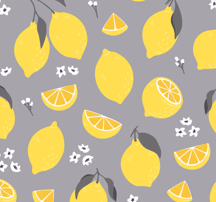 Citrusinis raštas tapetas virtuvei - „Tenstickers“