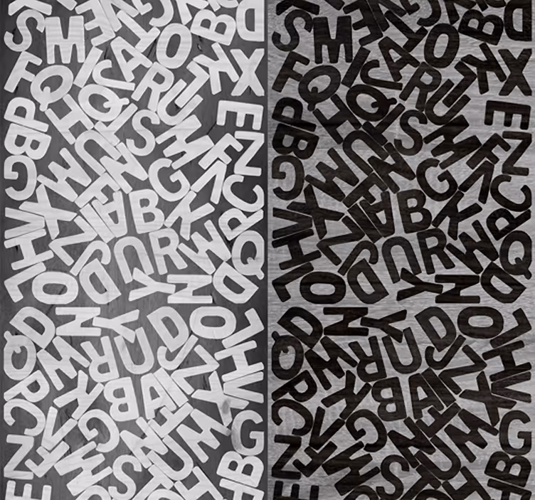 Abėcėlės chaosas abėcėlinis tapetas - „Tenstickers“