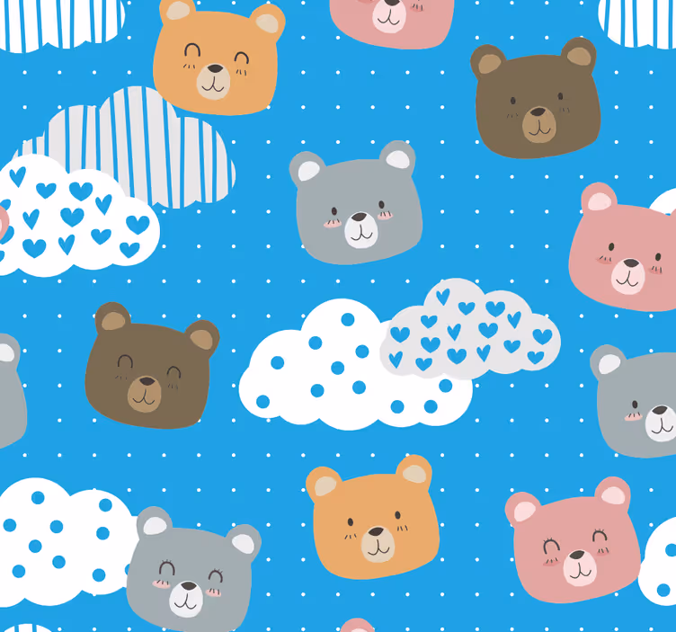 Meškos debesies peizažas katinų tapetas - „Tenstickers“