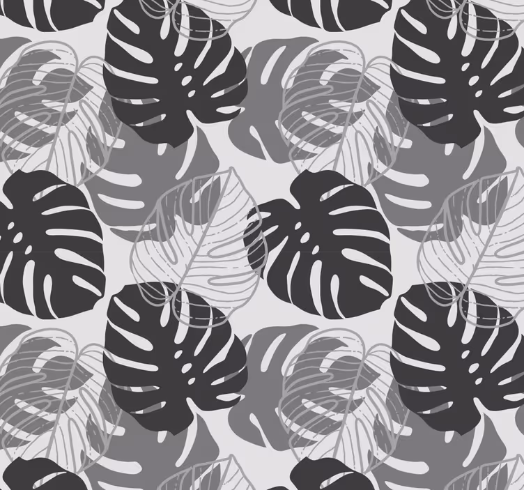 Lapų tapetas monochrominė lapų tekstūra - „Tenstickers“