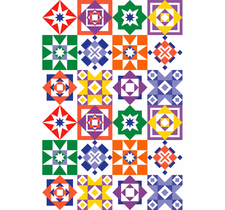 Daugiaspalvis dizainas Plytelės tapetas - „Tenstickers“