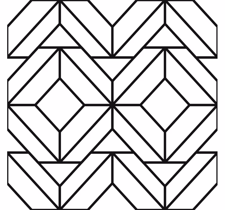 Juodai baltas geometrinis raštas modernūs tapetas - „Tenstickers“