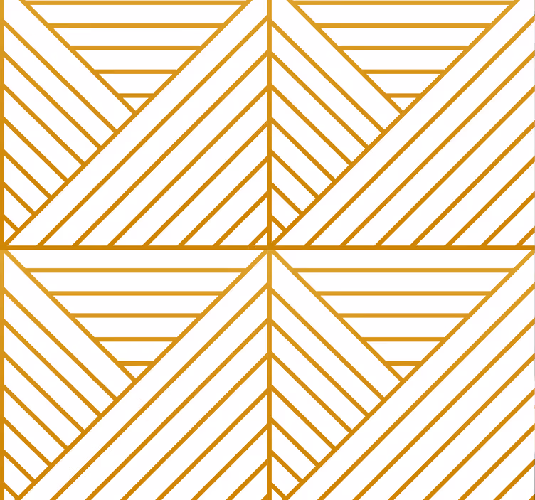 Auksinės geometrinės linijos gyvenamojo kambario tapetas - „Tenstickers“