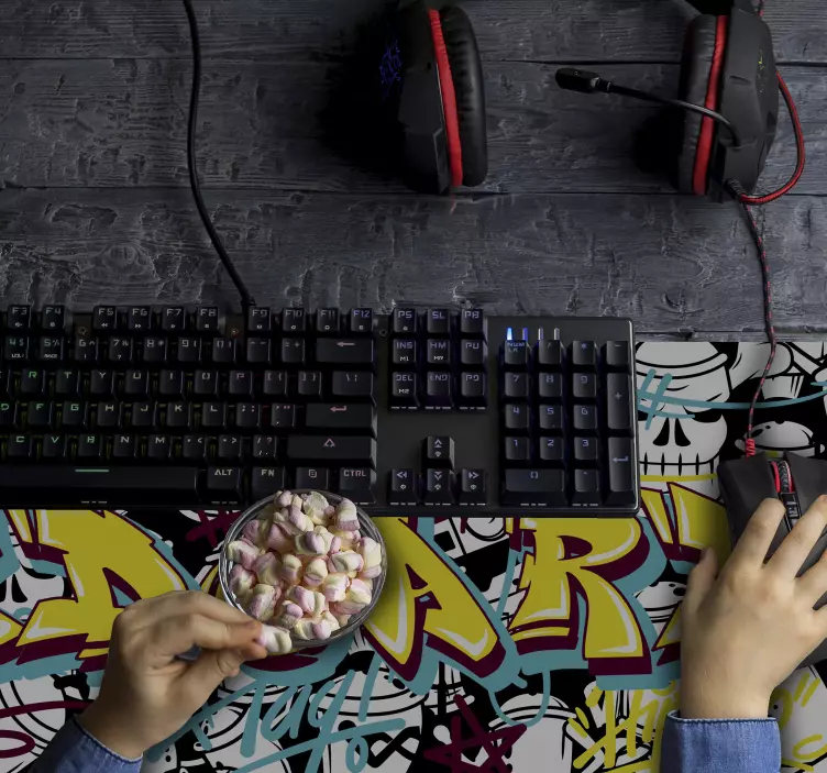 Graffiti personalizuojamas žaidimų pelės kilimėlis - „Tenstickers“