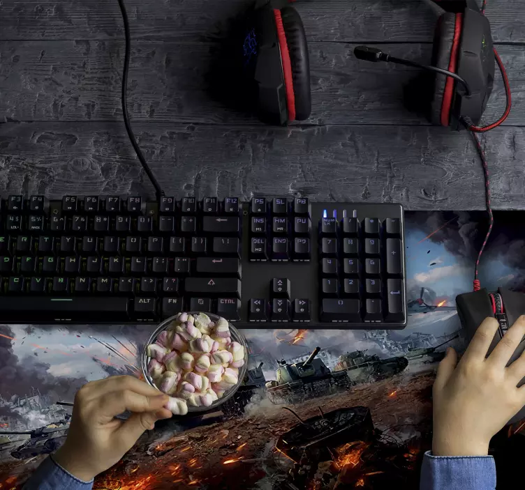 Karo žaidimų vinilo pelės kilimėlis - „Tenstickers“