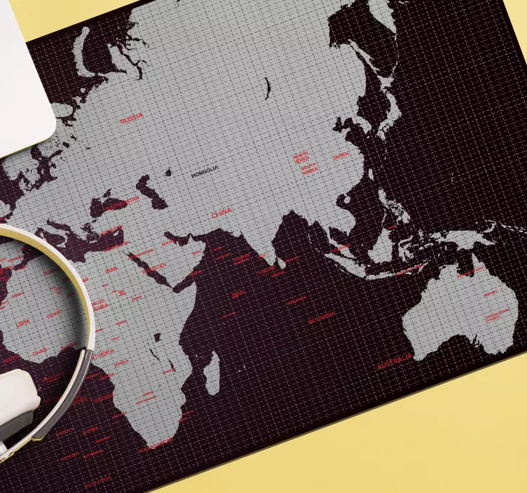 Pasaulio žemėlapis pasaulio žemėlapis pelės kilimėlis - „Tenstickers“